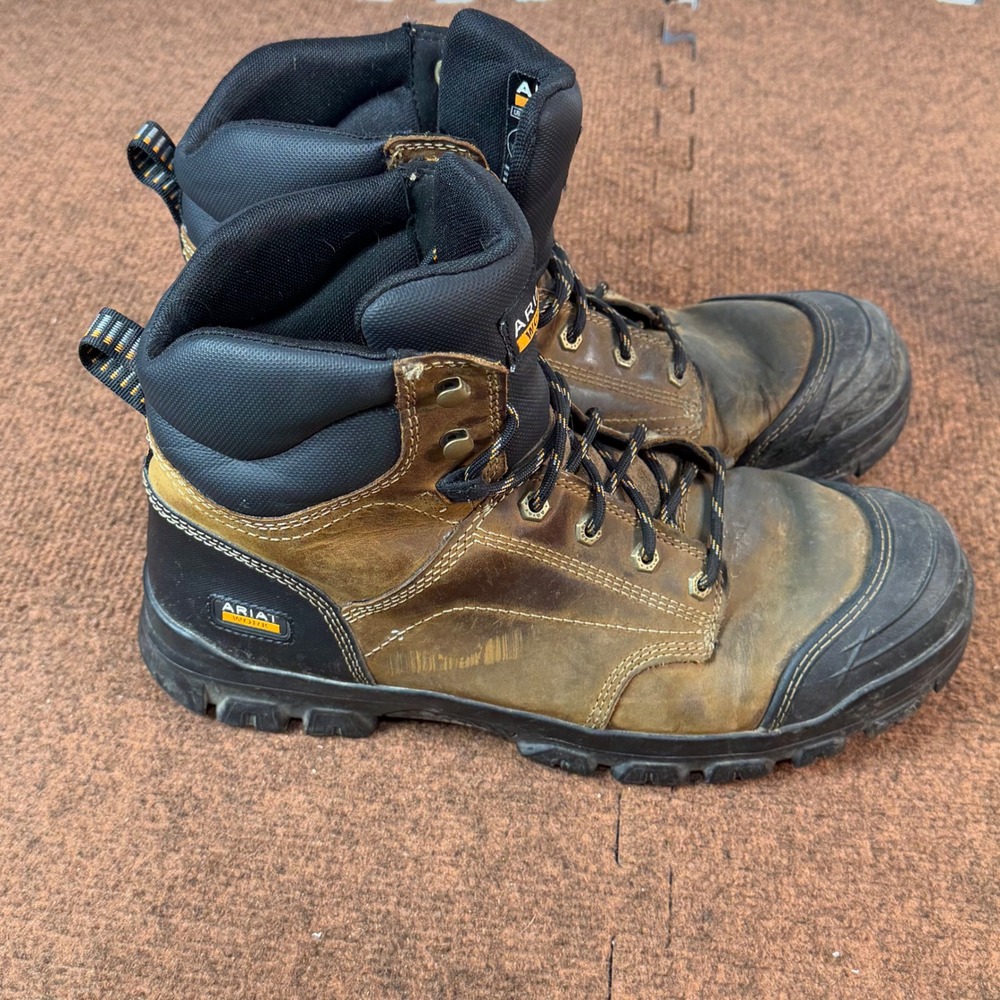 B+ Ariat Work Rebar Flex 6 Mens Composite Toe Boots Brown Leather 13EE 10034672